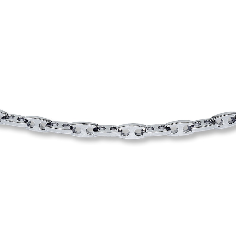 Main Image 1 of Solid Link Necklace Stainless Steel 24.5" Length 8mm