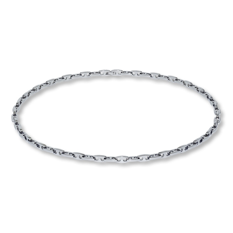 Solid Link Necklace Stainless Steel 24.5" Length 7mm