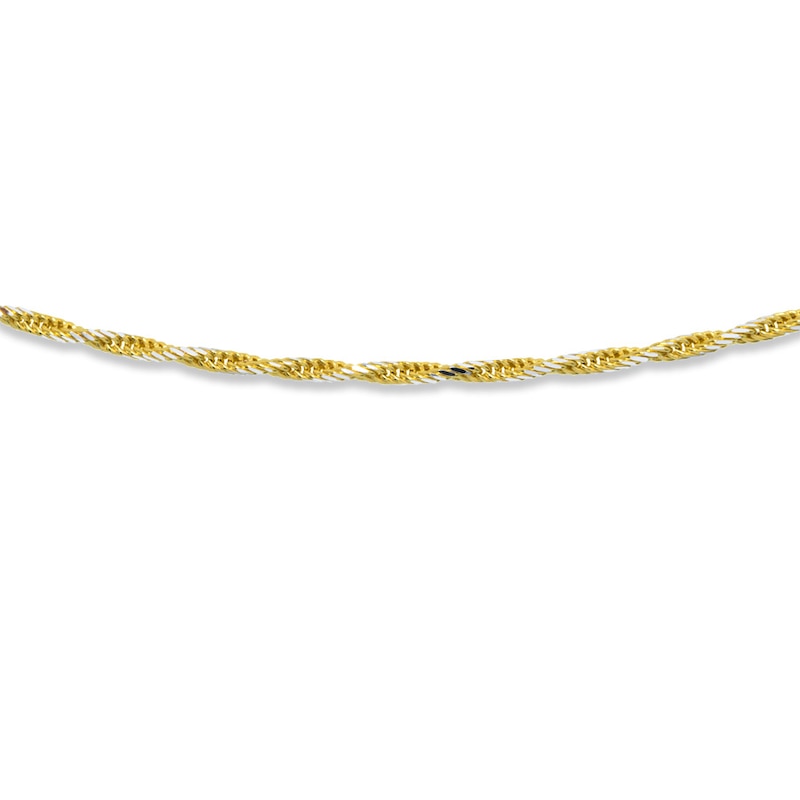 Main Image 1 of Solid Rope Chain Necklace 10K Two-Tone Gold 18" Length 1.15mm