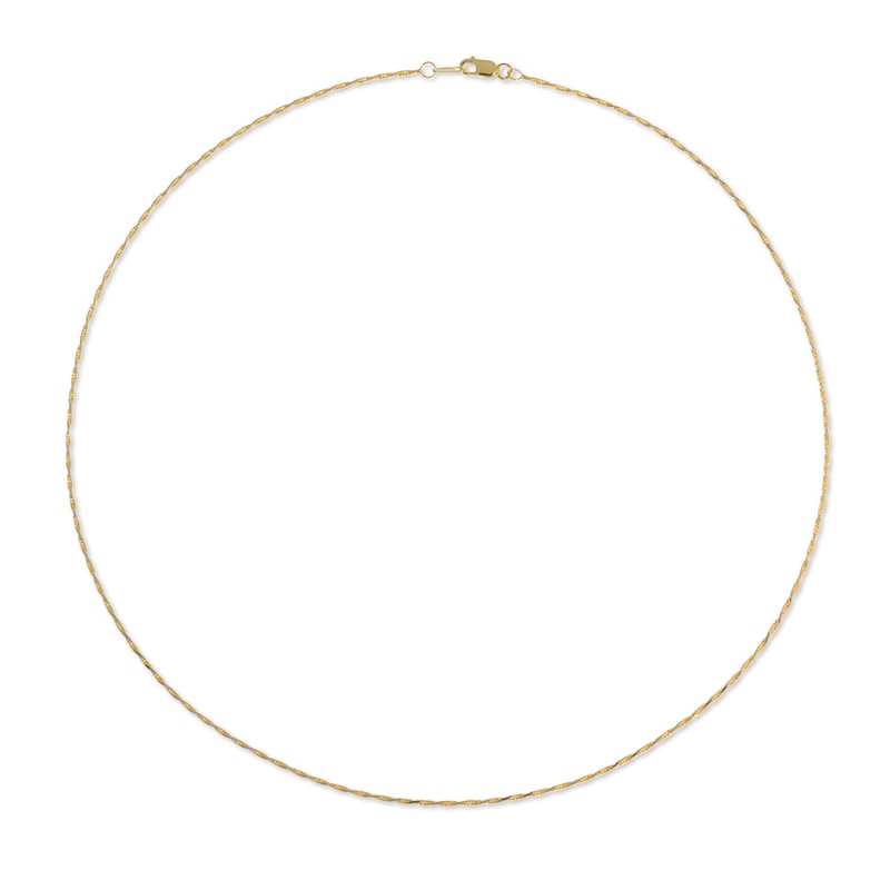 Solid Rope Chain Necklace 10K Two-Tone Gold 18" Length 1.15mm