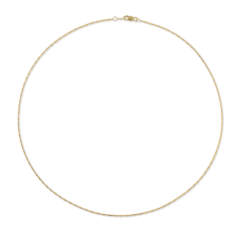 Solid Rope Chain Necklace 10K Two-Tone Gold 20" Length 1.8mm