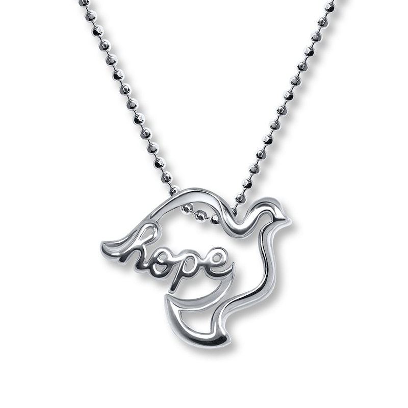Main Image 1 of Alex Woo Necklace "Hope" Dove Sterling Silver