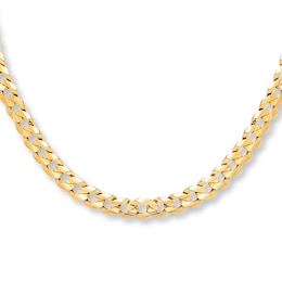 Solid Curb Chain Necklace 10K Yellow Gold 22" Length 8.5mm