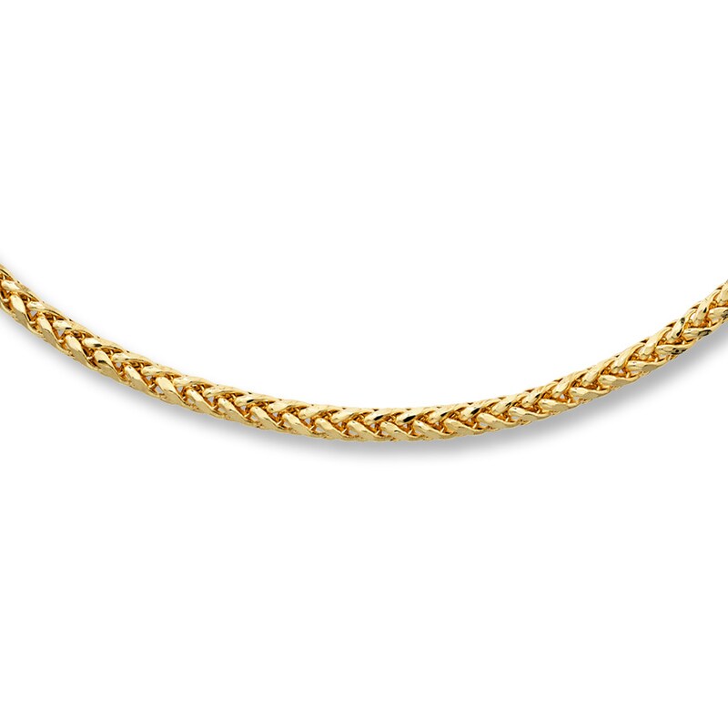 Main Image 1 of Hollow Triple Wheat Chain Necklace 10K Yellow Gold 22" Length 5.3mm
