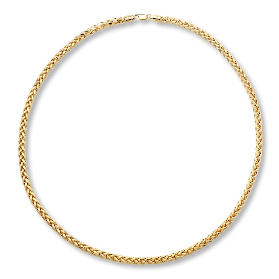 Men's Triple Wheat Chain Necklace 10K Yellow Gold 22
