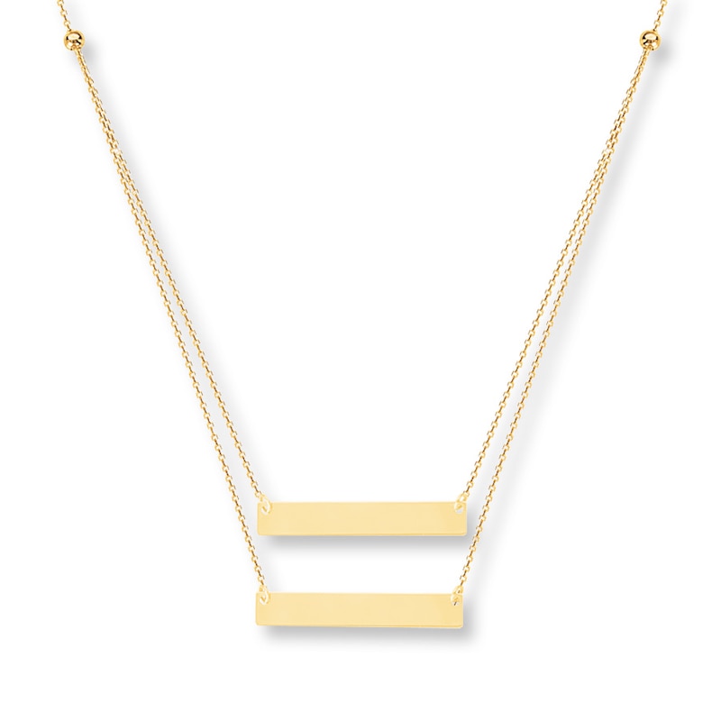 Main Image 1 of Stacked Bar Necklace 10K Yellow Gold 16" Length