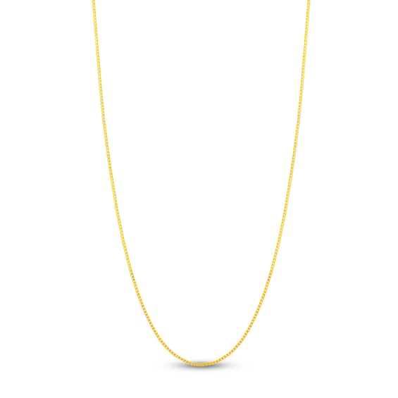 Solid Box Chain 14K Yellow Gold 24" Length 0.66mm