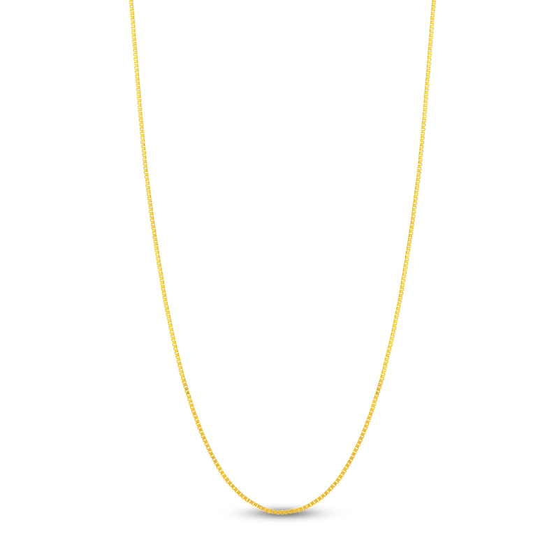 Solid Box Chain 14K Yellow Gold 24" Length 0.66mm