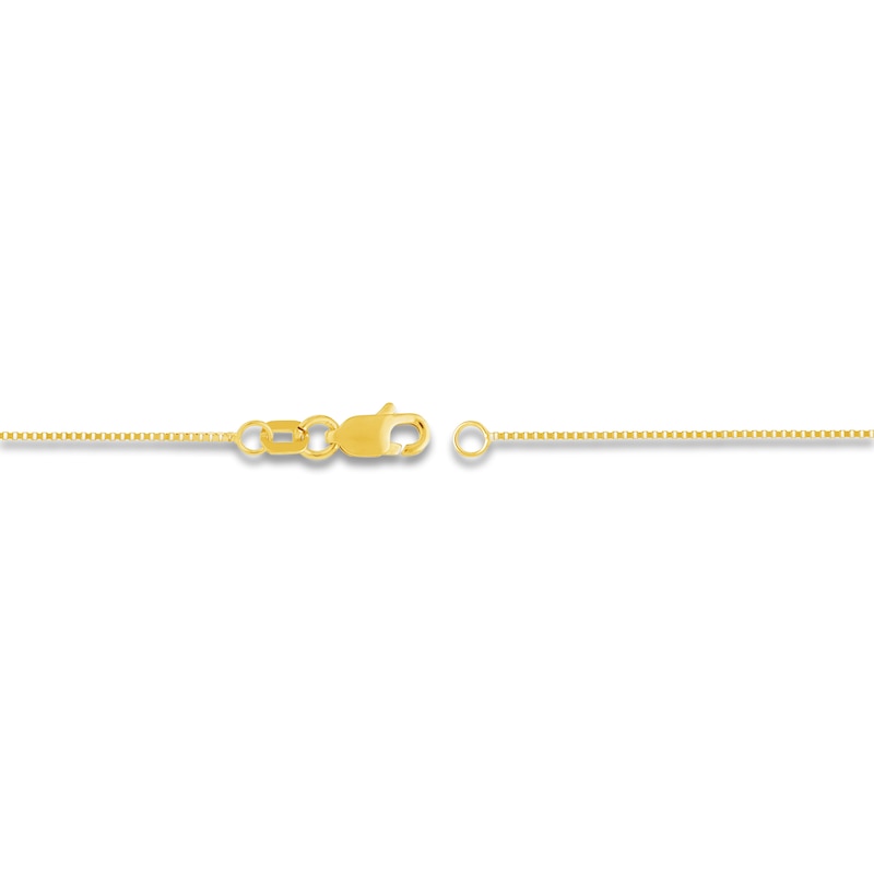 Solid Box Chain 14K Yellow Gold 24" Length 0.66mm