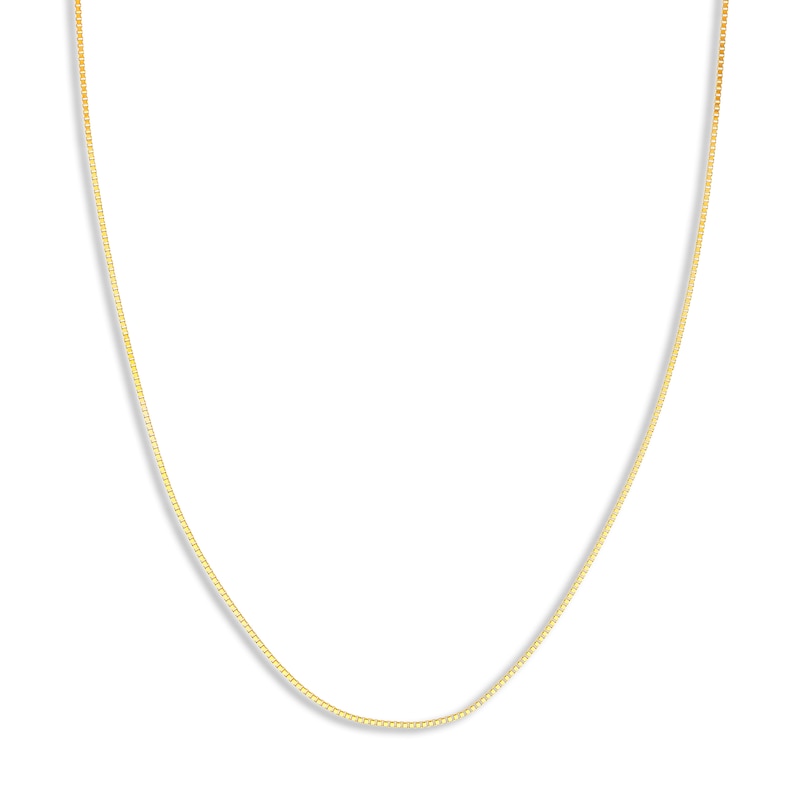 Solid Box Chain 14K Yellow Gold 24" Length 0.75mm