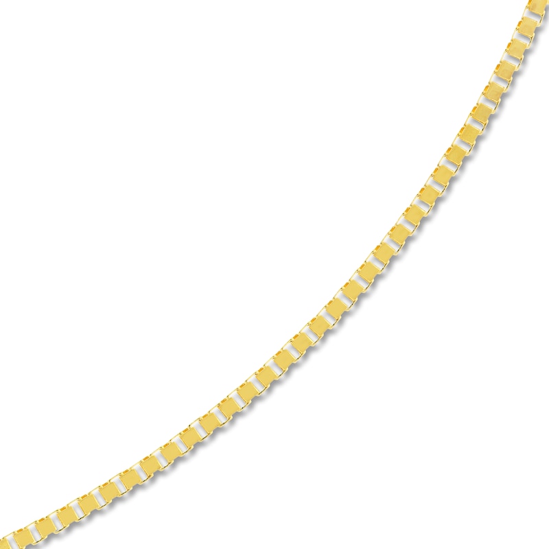 Solid Box Chain 14K Yellow Gold 24" Length 0.75mm