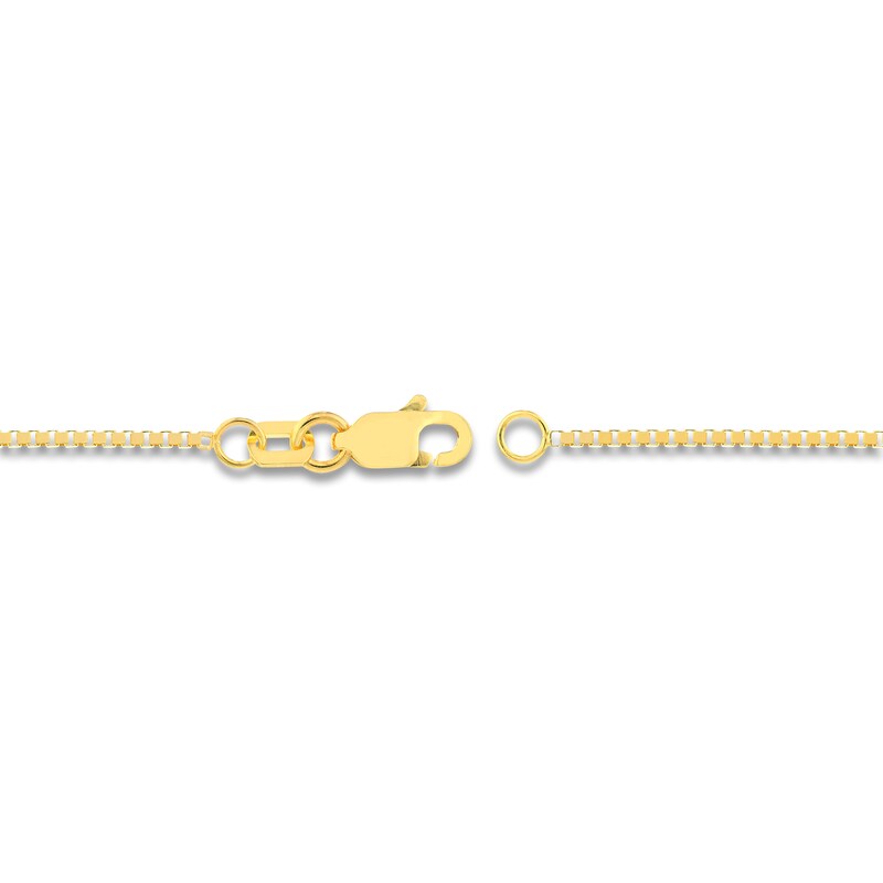 Solid Box Chain 14K Yellow Gold 24" Length 0.75mm