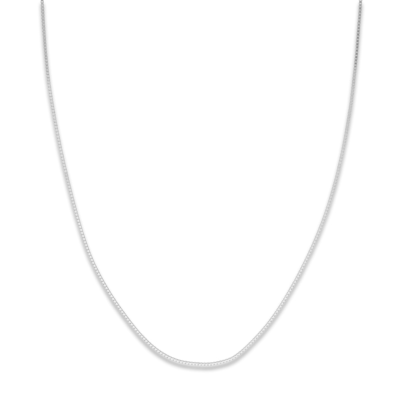 Solid Box Chain 14K White Gold 16" Length 0.75mm