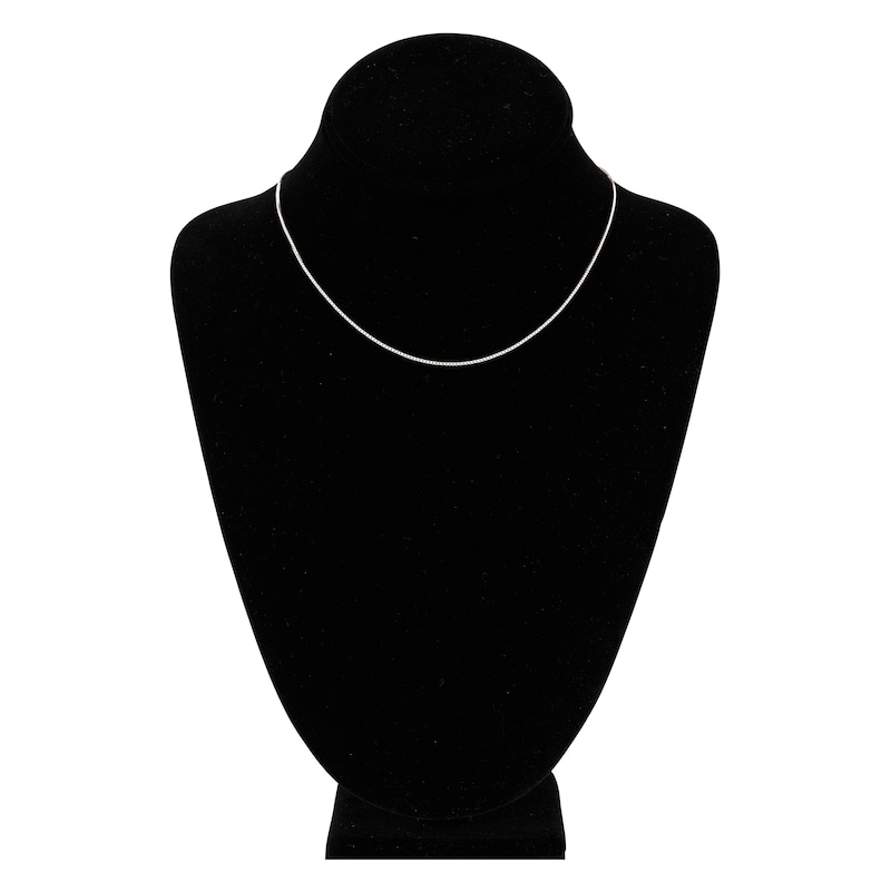 Main Image 4 of Solid Box Chain 14K White Gold 16" Length 0.93mm