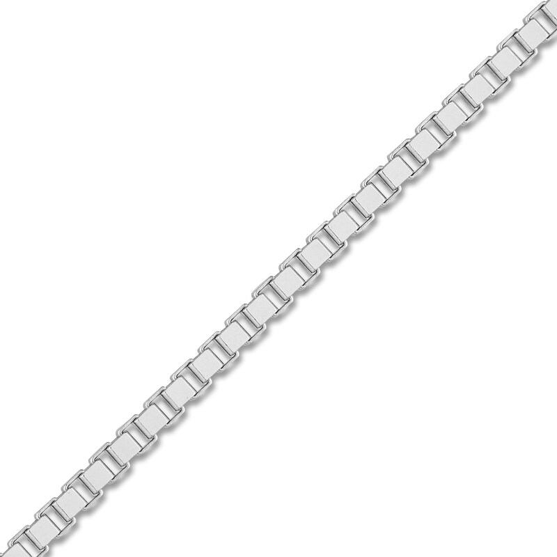 Main Image 2 of Solid Box Chain 14K White Gold 18" Length 0.93mm