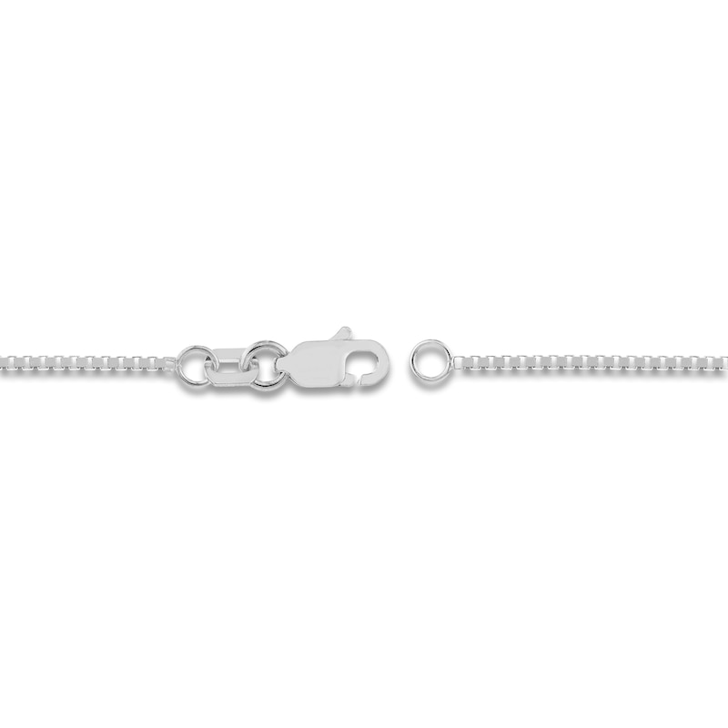 Main Image 3 of Solid Box Chain 14K White Gold 18" Length 0.93mm