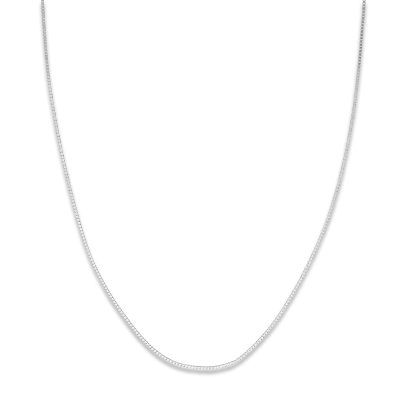 Solid Box Chain 14K White Gold 22" Length 0.75mm