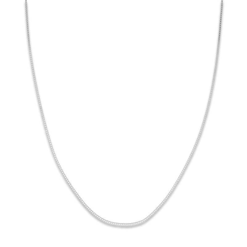 Main Image 1 of Solid Box Chain 14K White Gold 22" Length 0.93mm