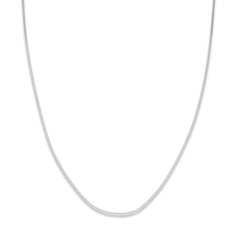 Main Image 1 of Solid Box Chain 14K White Gold 24" Length 0.93mm