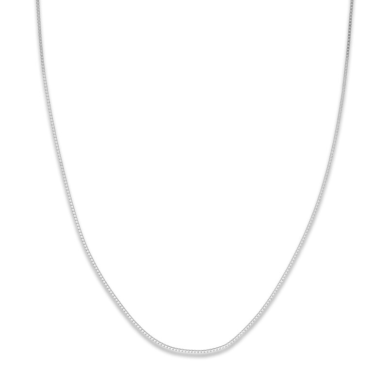 Solid Box Chain 14K White Gold 24" Length 0.75mm