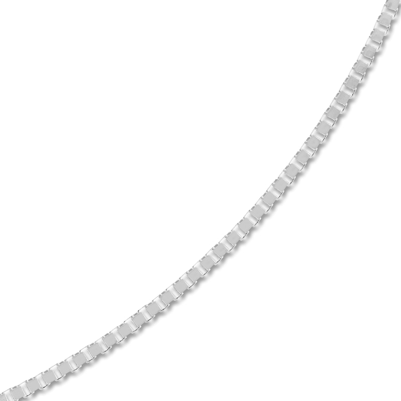 Solid Box Chain 14K White Gold 24" Length 0.75mm