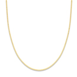 Solid Box Chain 14K Yellow Gold 16" Length 1mm
