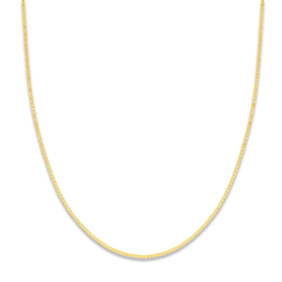 Solid Box Chain 14K Yellow Gold 16" Length 1mm