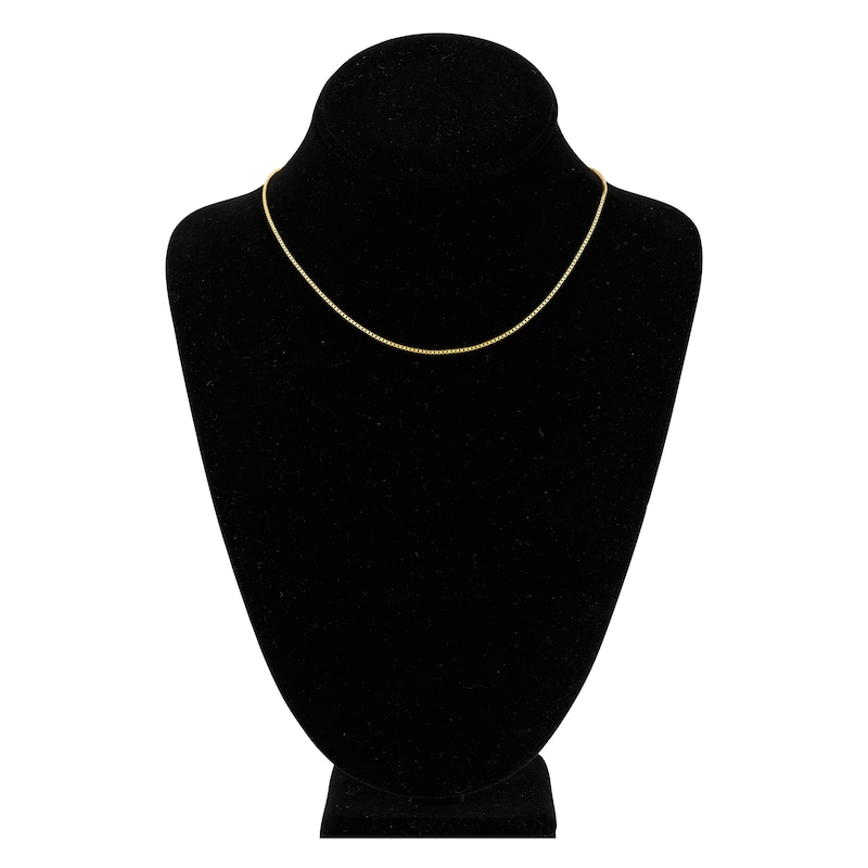 Solid Box Chain 14K Yellow Gold 16" Length 1mm