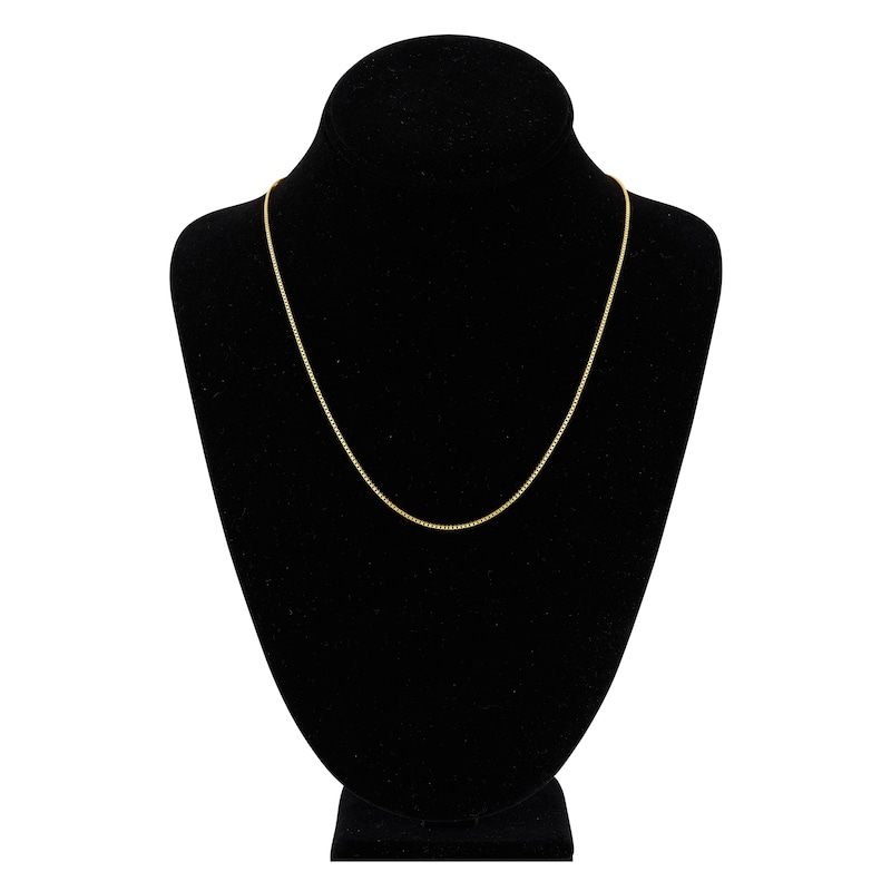 Solid Box Chain 14K Yellow Gold 20" Length 1mm