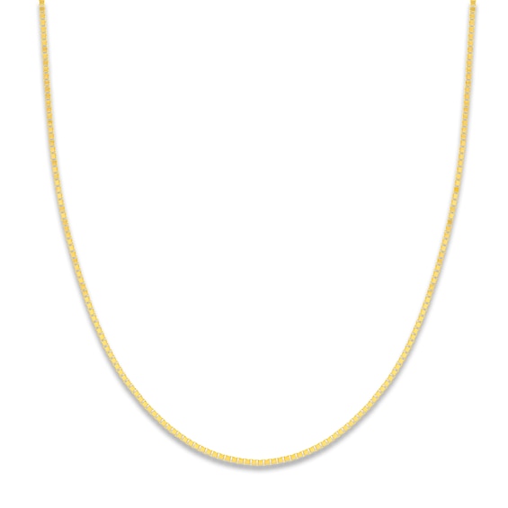 Solid Box Chain 14K Yellow Gold 22" Length 1.2mm