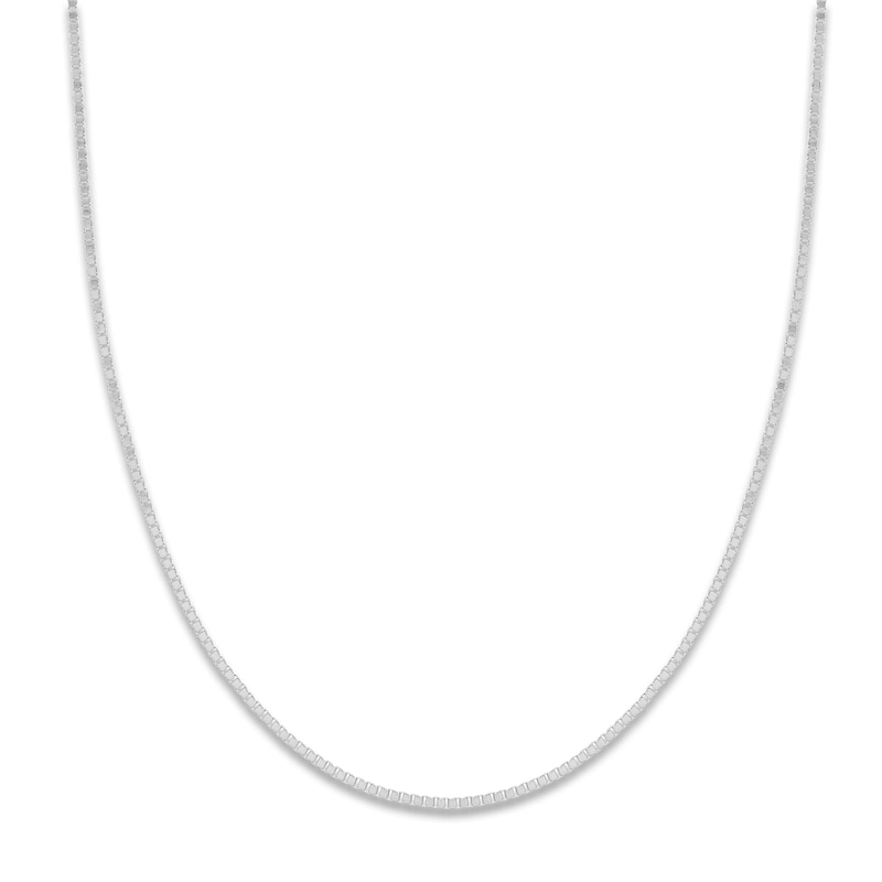 Solid Box Chain 14K White Gold 18" Length 1mm