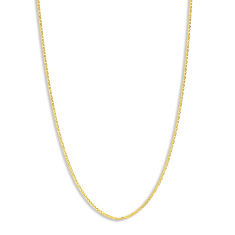 Solid Box Chain 14K Yellow Gold 16" Length 0.5mm