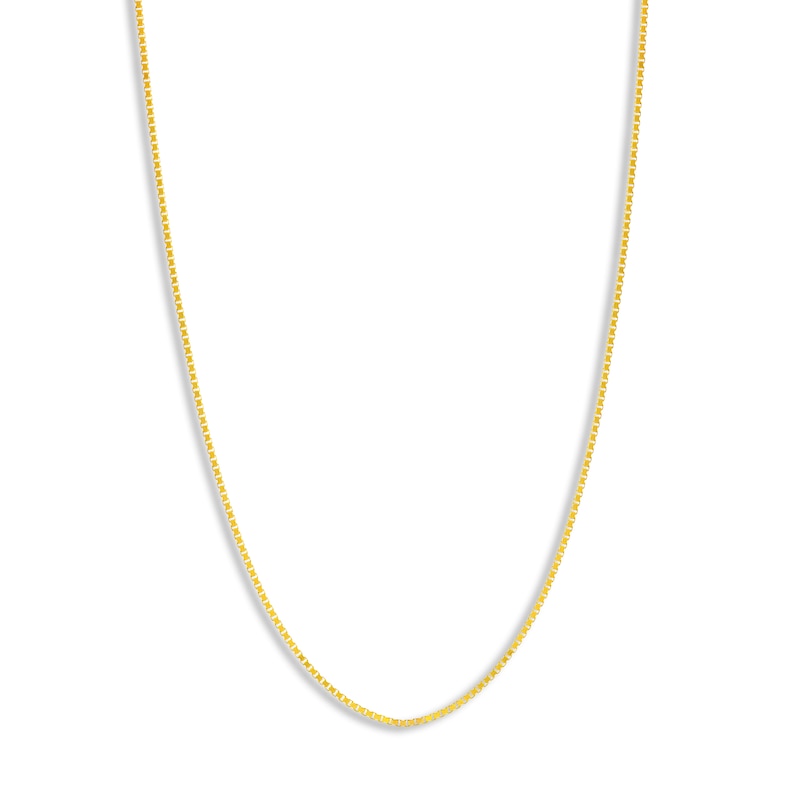Solid Box Chain 14K Yellow Gold 20" Length 0.5mm