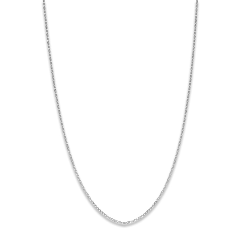 Main Image 1 of Solid Box Chain 14K White Gold 20" Length 0.73mm