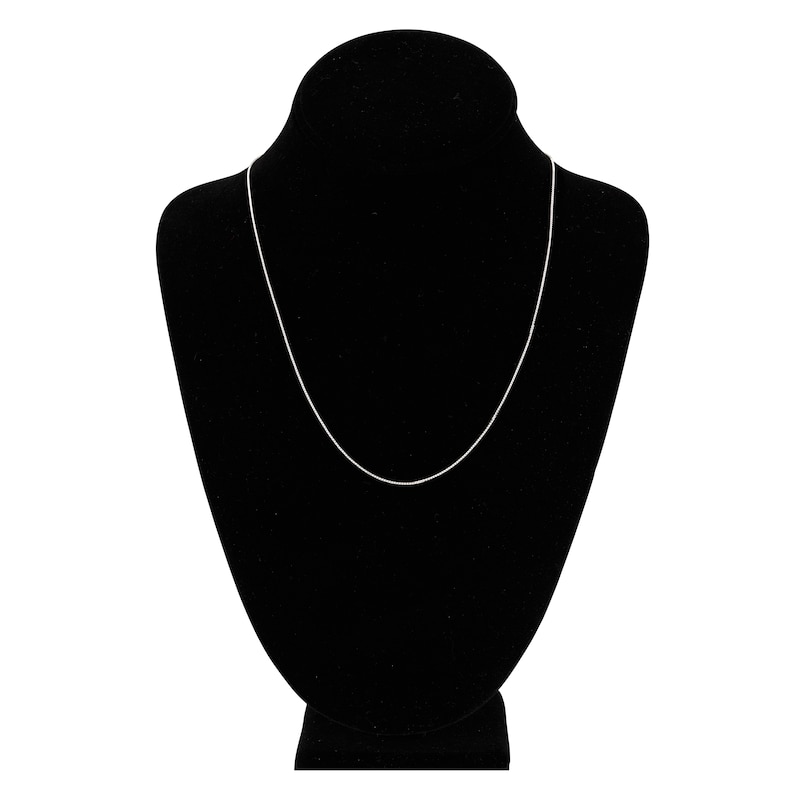 Main Image 4 of Solid Box Chain 14K White Gold 20" Length 0.73mm