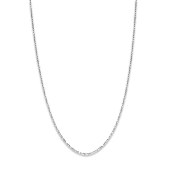 Solid Box Chain 14K White Gold 24" Length 0.73mm