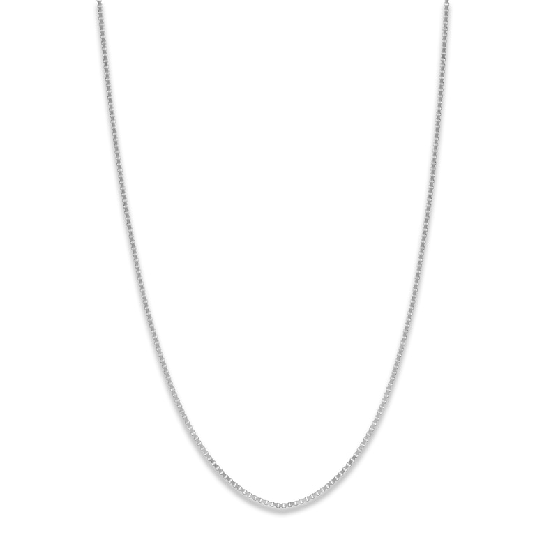 Solid Box Chain 14K White Gold 24" Length 0.5mm