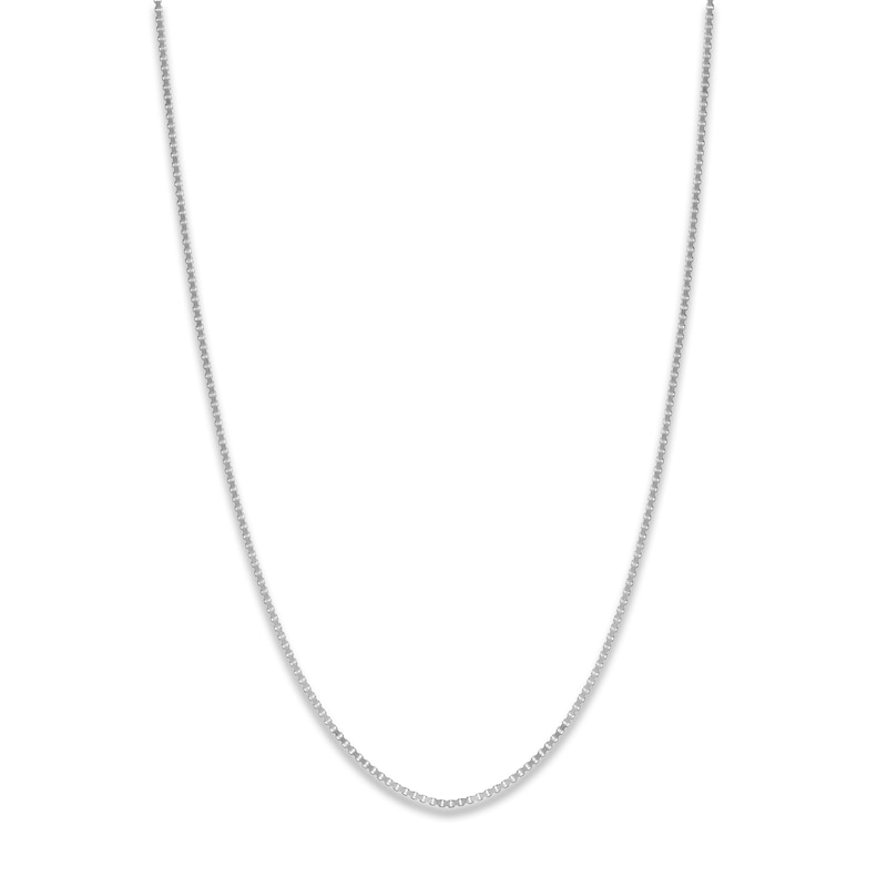 Main Image 1 of Solid Box Chain 14K White Gold 24" Length 0.73mm