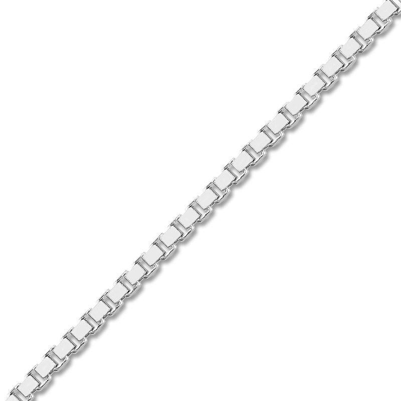 Main Image 2 of Solid Box Chain 14K White Gold 24" Length 0.73mm