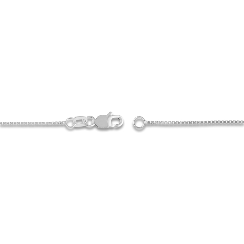 Main Image 3 of Solid Box Chain 14K White Gold 24" Length 0.73mm