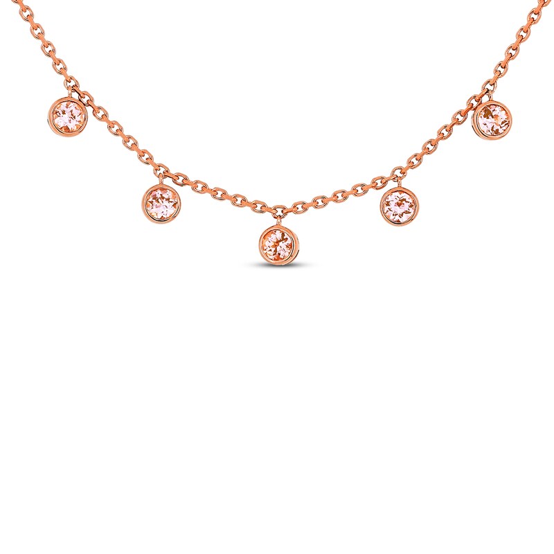 Main Image 1 of Natural Morganite Necklace 14K Rose Gold