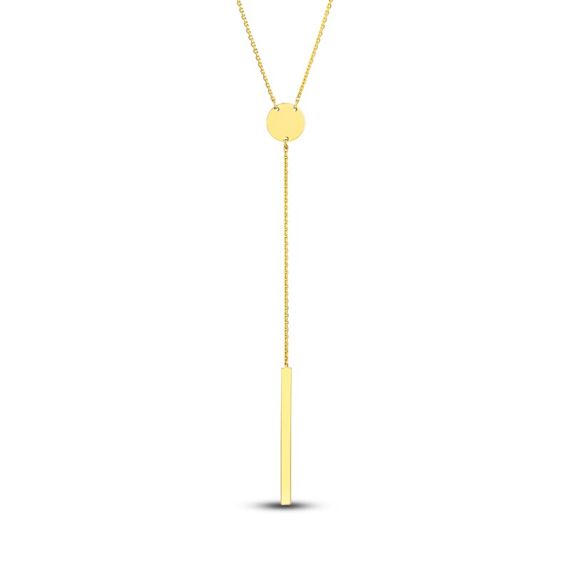 Main Image 1 of Bar Lariat Necklace 14K Yellow Gold 16"