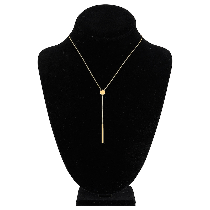 Main Image 4 of Bar Lariat Necklace 14K Yellow Gold 16"
