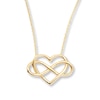 Thumbnail Image 1 of Heart Infinity Necklace 14K Yellow Gold 16"