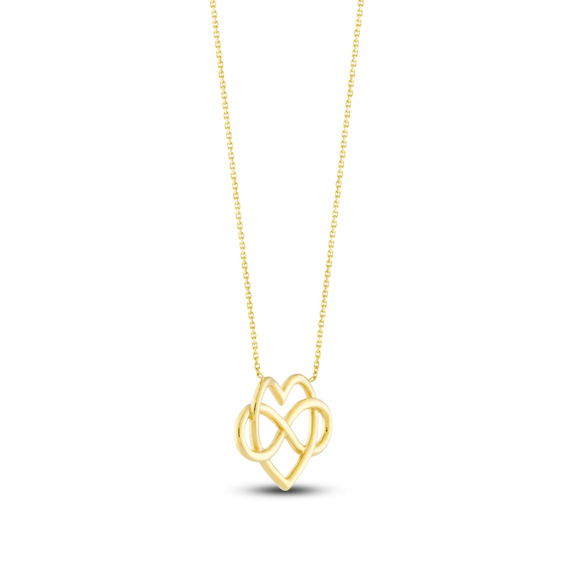 Main Image 2 of Heart Infinity Necklace 14K Yellow Gold 16"