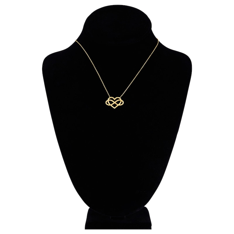 Heart Infinity Necklace 14K Yellow Gold 16"