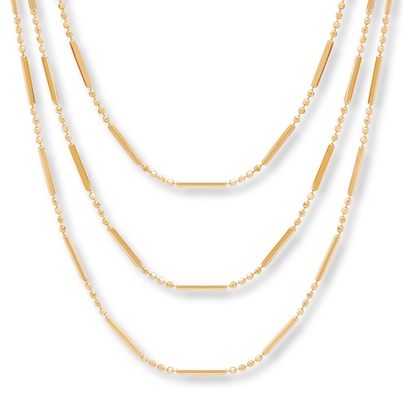 3-Strand Necklace 10K Yellow Gold 17" Length