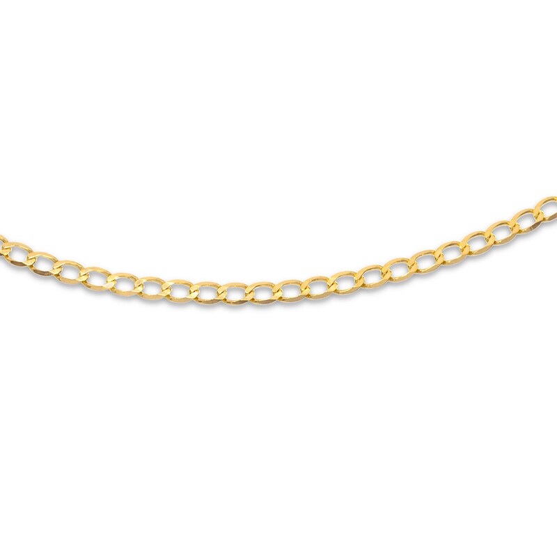 Main Image 2 of Solid Curb Chain Necklace 10K Yellow Gold 20" Length 2.4mm