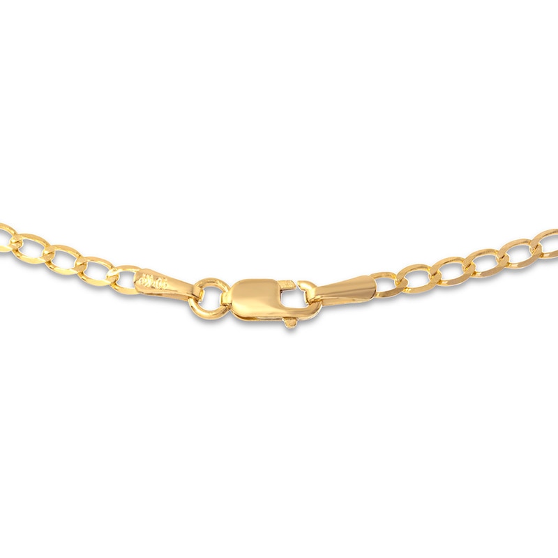 Main Image 3 of Solid Curb Chain Necklace 10K Yellow Gold 20" Length 2.4mm