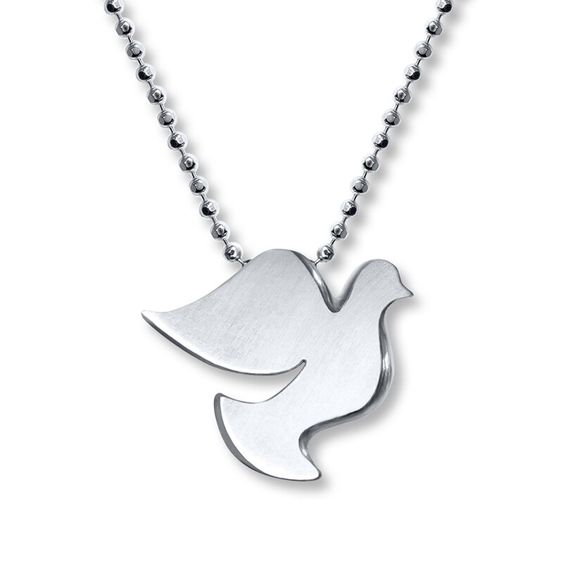 Main Image 1 of Alex Woo Peace Dove Necklace Sterling Silver